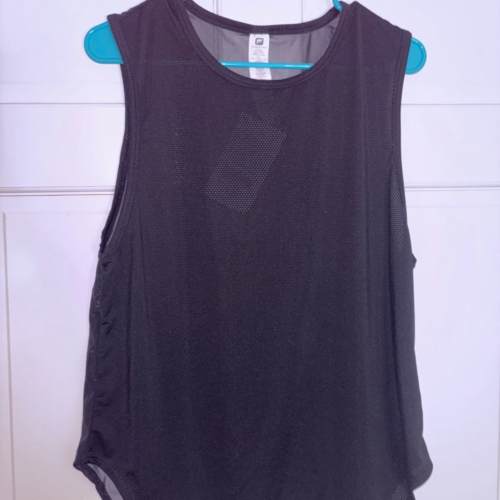 Fabletics Black Mesh Sleeveless Women's Muscle Workout Tank